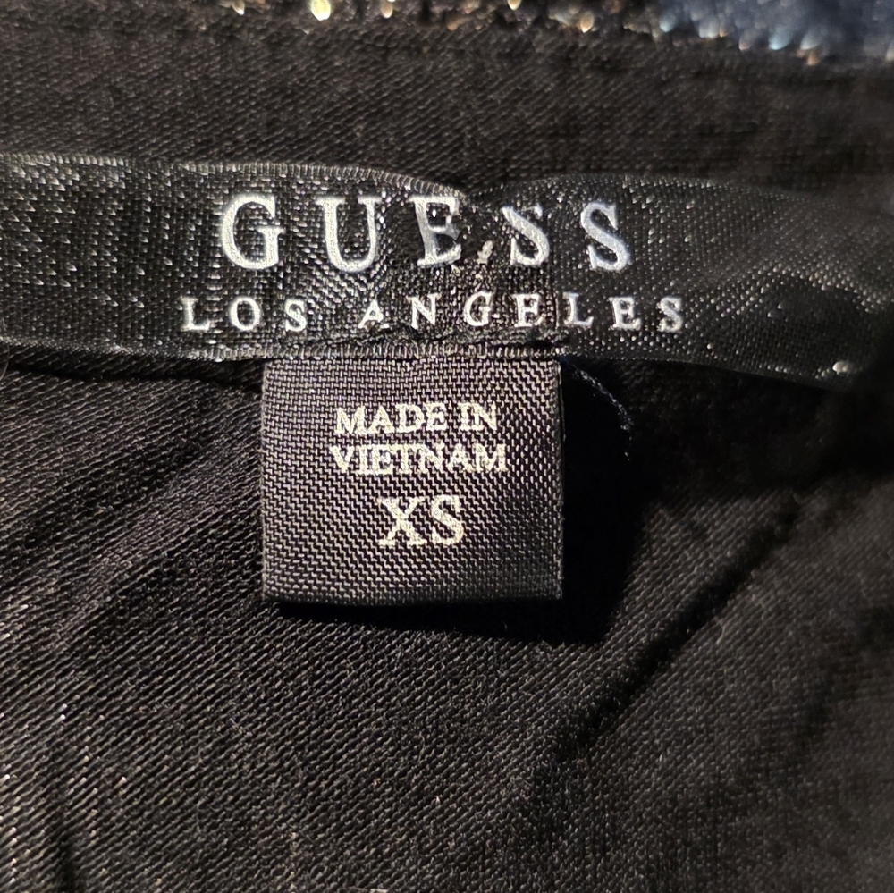Guess Los Angeles Black Sequin Fringe Cocktail Dress XS - Picture 2 of 4
